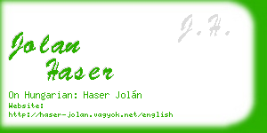 jolan haser business card